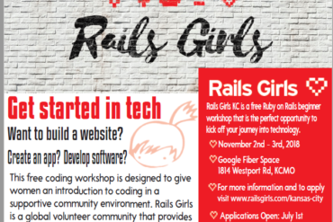 Rails Girls Kansas City – November 2nd and 3rd, 2018